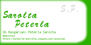 sarolta peterla business card